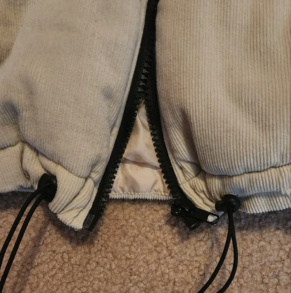 Princess Polly Beige Corduroy Puffer Jacket - Picture 3 of 4